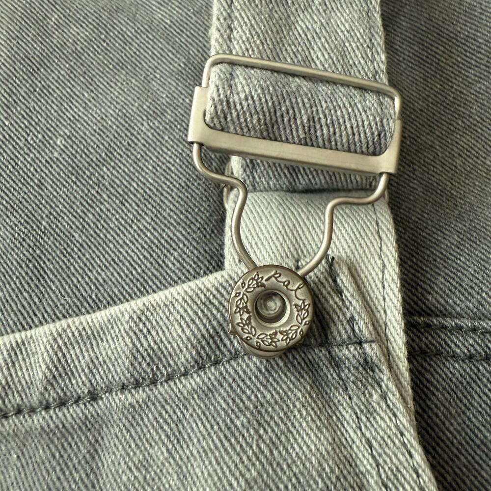 POL overall skirt distressed gray denim ripped torn mini jean overalls S small - Picture 10 of 16